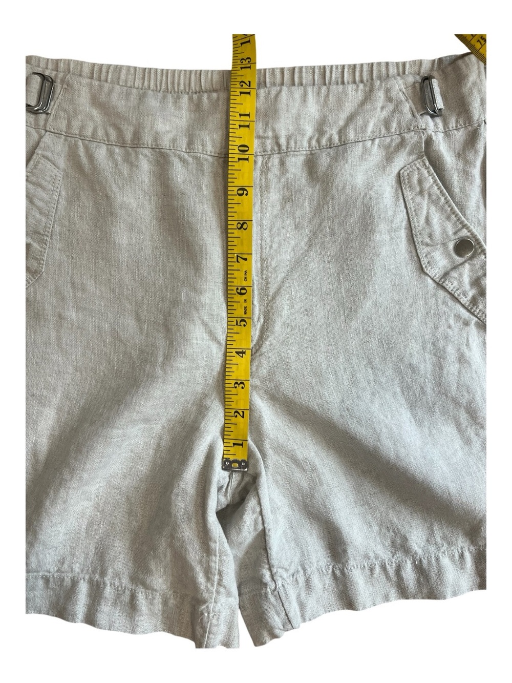 ATHLETA Bermuda Beige 100% Linen Shorts Size 12 Women NWOT - Picture 6 of 10